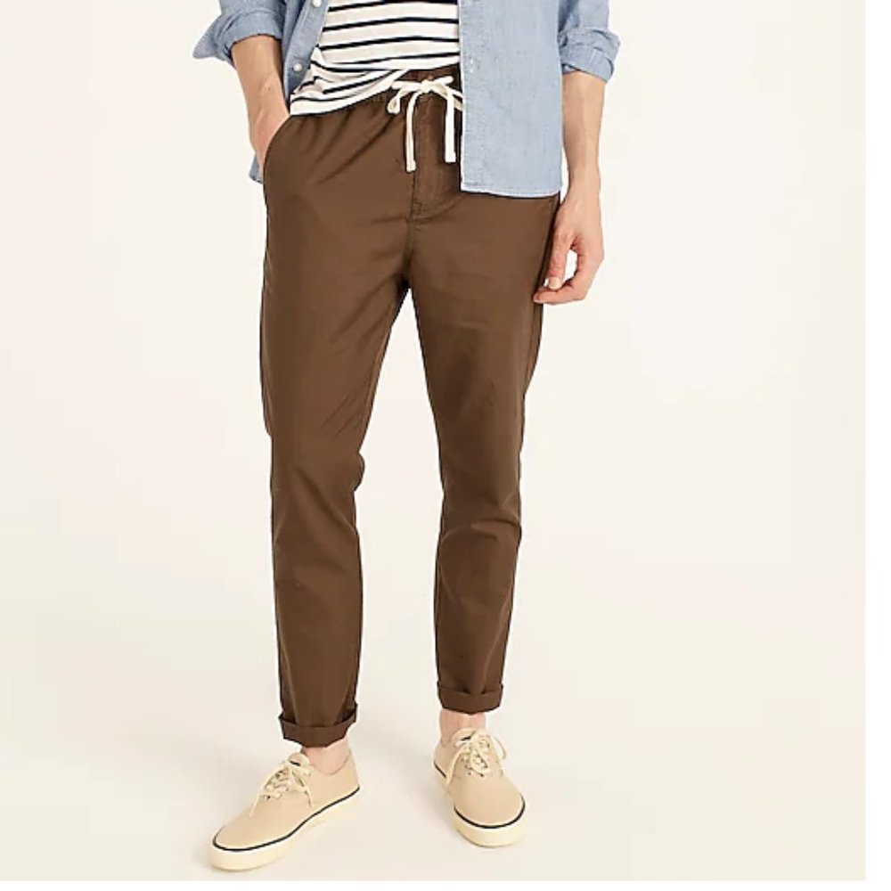 J.Crew Slim Dock Linen And Cotton Blend Pants